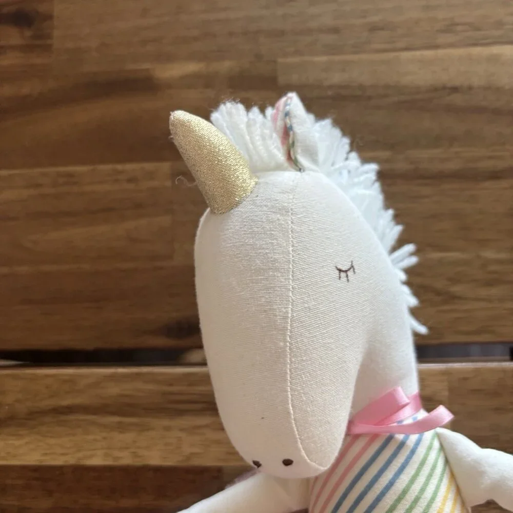 Alimrose Yvette Plush Unicorn‎ Toy Doll Rainbow Stripes Girls Pink Tutu Skirt
